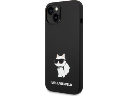 Karl Lagerfeld Liquid Silikónový kryt pre iPhone 14 Plus, Čierny