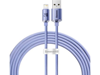 Baseus Crystal Shine CAJY000005 Dátový kábel USB / Lightning 20W 1.2m, Fialový