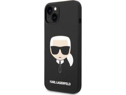 Karl Lagerfeld Liquid Silicone Karl Head Kryt pre iPhone 14, Čierny