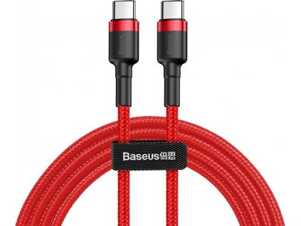 Baseus Dátový CATKLF-G09 Kábel USB-C / USB-C 60W 1m, Červený