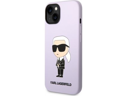 Karl Lagerfeld Liquid Silikónový Kryt pre iPhone 14, Fialový