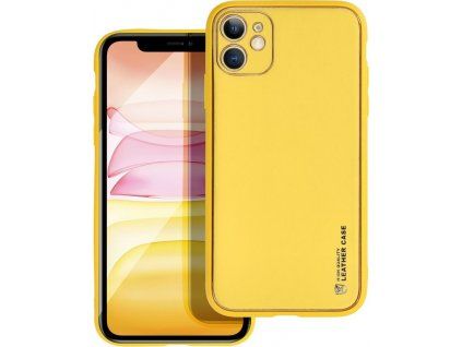 Kožený kryt pre Apple iPhone 11, Žltý