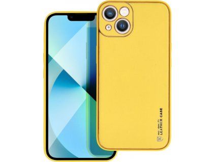 Kožený kryt pre Apple iPhone 13, Forcell, Žltý
