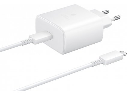 Samsung Nabíjací adaptér USB-C 45W + USB-C kábel 1.8m, Biely (Bulk balenie)