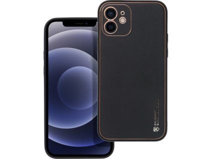 Kožený kryt pre Apple iPhone 12/ 12 Pro, Čierny