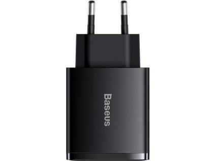 Baseus Compact PD 30W Nabíjací adaptér 2x USB + USB-C, Čierny