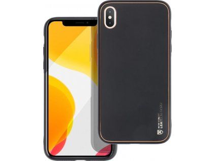 Kožený kryt pre Apple iPhone X/Xs, Forcell, Čierny