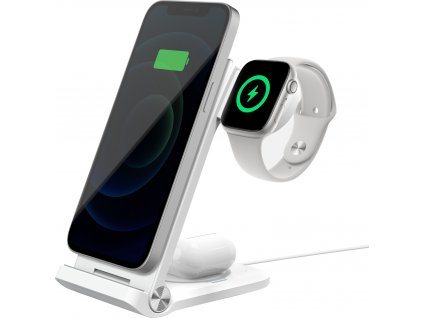 Nillkin PowerTrio 3v1 Bezdrôtová Nabíjačka MagSafe pre Apple Watch 7.5W, Biela