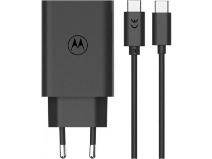Motorola Quick Nabíjací Adaptér USB-C 50W + Kábel USB-C, Čierny