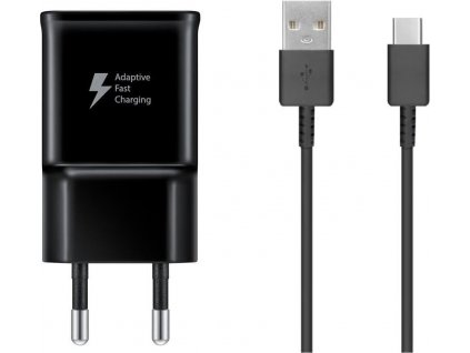 Samsung EP-TA200EBE Nabíjačka USB + kábel USB-C, Čierna