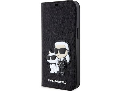 Karl Lagerfeld Saffiano Puzdro pre iPhone 14, Čierne