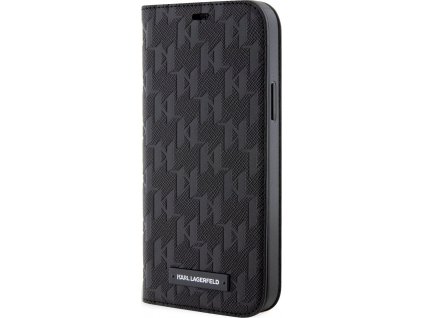 Karl Lagerfeld Saffiano Monogram Puzdro pre iPhone 12 / 12 Pro, Čierne