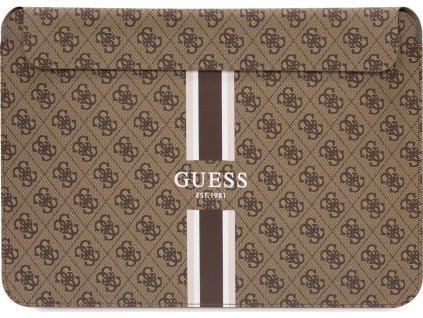 Guess 4G Printed Stripes Puzdro na notebook 16", Hnedé