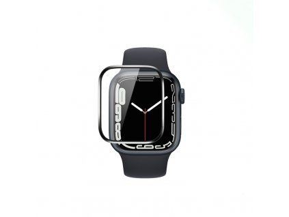 coteetci 4d black rim full glue glass for apple watch 45mm