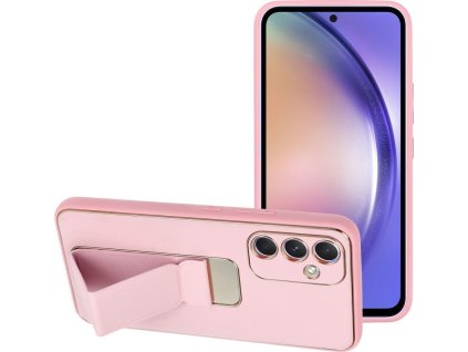 Kickstand Kožený Kryt pre Samsung Galaxy A54 5G, Ružový