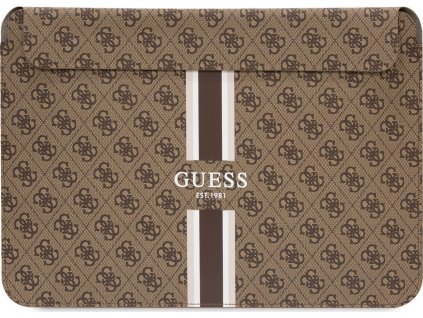 Guess 4G Printed Stripes Puzdro na notebook 13 - 14", Hnedé