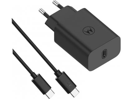 Motorola TurboPower Nabíjačka USB-C 30W + Kábel Typ-C na Typ-C, Čierny