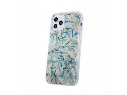 ZLATE GLAM POUZDRO na IPHONE 12 12 PRO BOHO LEAVES