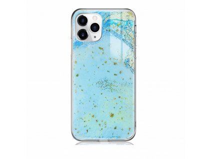 Marble Gold kryt pre Apple iPhone 12 / 12 Pro, Modrý