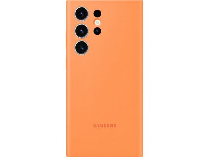 Originál Silikónový kryt pre Samsung Galaxy S23 Ultra, Oranžový