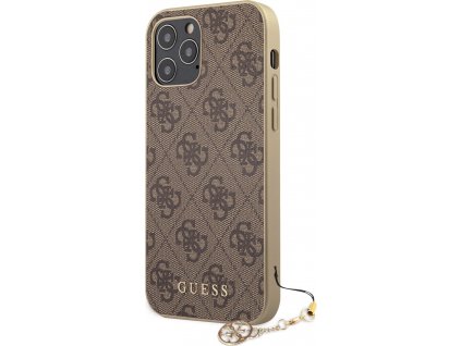 Guess 4G Charms Kryt pre iPhone 12 Pro Max, Hnedý