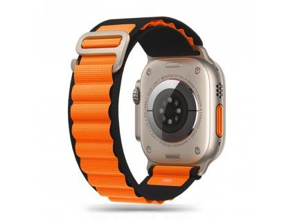 Nylon PRO remienok pre Apple Watch 44/45/49mm, Tech-Protect, Čierno-oranžový