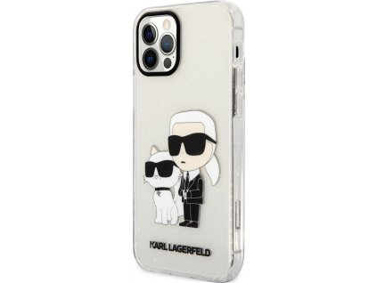 Karl Lagerfeld Glitter Kryt pre iPhone 12 / 12 Pro, Transparentný