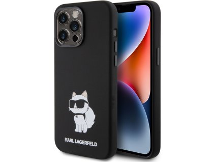 Karl Lagerfeld Liquid Choupette Silikónový Kryt pre iPhone 15 Pro Max, Čierny