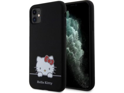 Hello Kitty Liquid Silicone Daydreaming Logo Kryt pre iPhone 11, Čierny