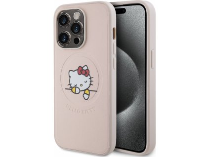 Hello Kitty Kitty Asleep Logo MagSafe Kryt pre iPhone 15 Pro, Ružový