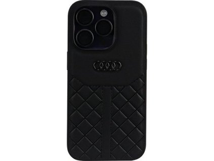 Audi Genuine Kožený Kryt pre iPhone 14 Pro, Čierny