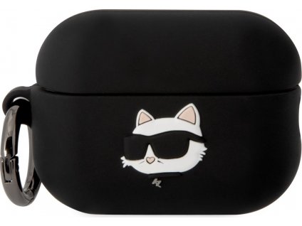 Karl Lagerfeld 3D Logo Choupette Head Puzdro pre Airpods Pro 2, Čierne