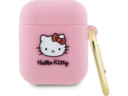 Hello Kitty Liquid Silikónové Puzdro pre AirPods 1/2, Ružové