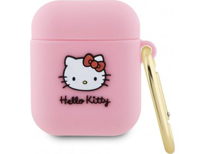 Hello Kitty Liquid Silikónové Puzdro pre AirPods 1/2, Ružové