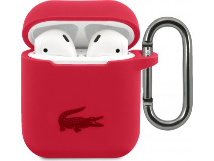 Lacoste Liquid Silikónové Puzdro pre Airpods 1/2, Červené