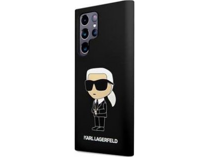 Karl Lagerfeld Liquid Ikonik NFT Silikónový Kryt pre Samsung Galaxy S23 Ultra, Čierny