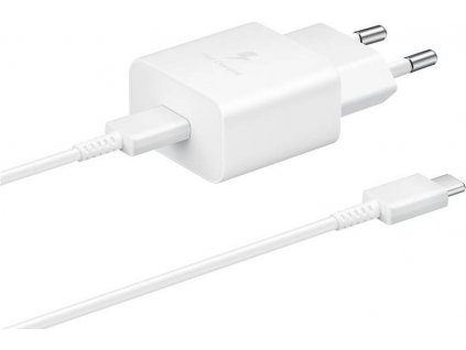 Nabíjačka Samsung EP-T1510EWE + EP-DA705BWE USB-C +USB-C Kábel, Biela