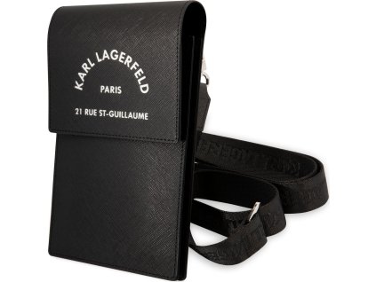 Karl Lagerfeld KLWBSARSGK  Embossed RSG Taška na mobil, Čierna