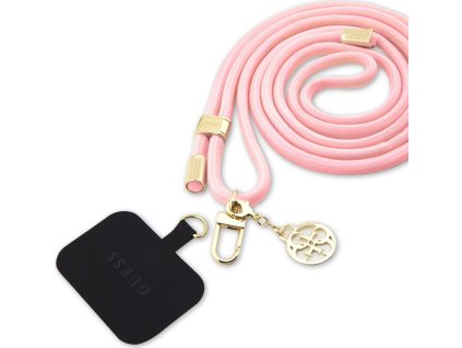 Guess Crossbody Cord 4G Charm Popruh, Ružový