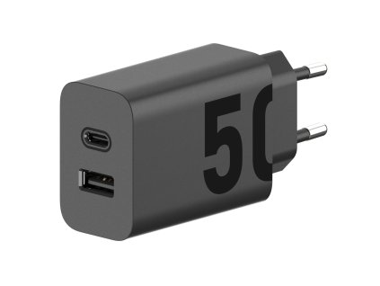 Motorola MC-502 Nabíjací adaptér USB-C + USB-A 50W, Čierny (Service Pack)