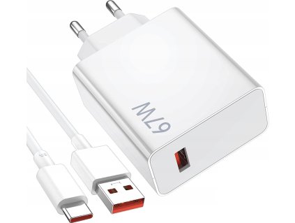 Xiaomi Nabíjačka USB-A 67W + kábel USB-C, Biela