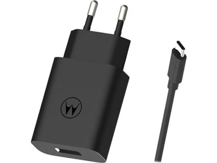 Motorola TurboPower Nabíjačka USB 20W + kábel USB-C, Čierna