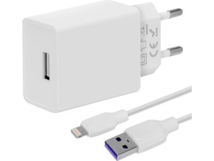 Obal:Me Nabíjačka USB-A 10W + Kábel USB-A/Lightning 1m, Biela