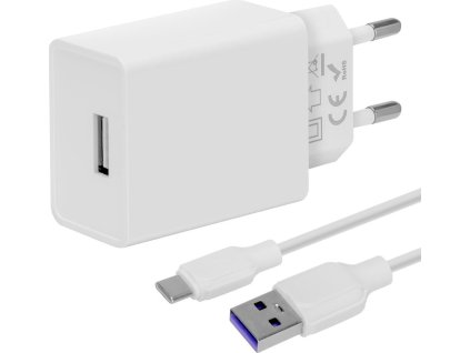 Obal:Me Nabíjačka USB-A 10W + Kábel USB-A/USB-C 1m, Biela