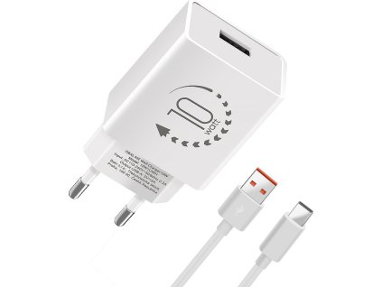 Obal:Me Nabíjačka USB-A 10W + Kábel USB-A/USB-C 1m, Biela