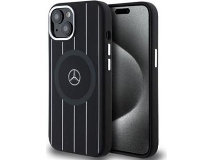 Mercedes Stripes Silikónový Kryt s MagSafe pre iPhone 15, Čierny