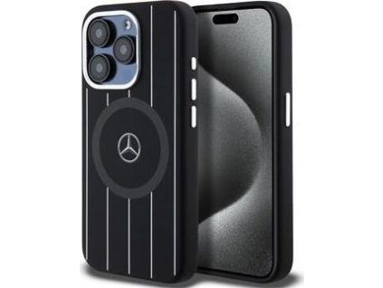 Mercedes Silikónový kryt s MagSafe pre iPhone 15 Pro, Čierny