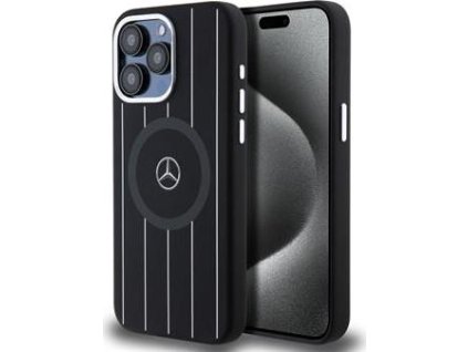 Mercedes Silikónový kryt s MagSafe pre iPhone 15 Pro Max, Čierny