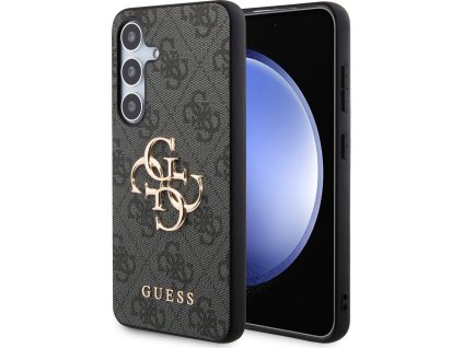 GUESS GUHCS24S4GMGGR Kožený Kryt pre Samsung Galaxy S24, Čierny