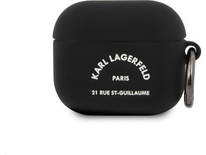 Karl Lagerfeld Rue St Guillaume Silikónové Puzdro pre Airpods 3 Black